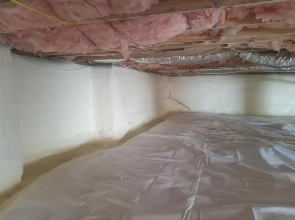 Crawl space encapsulation with closed-cell spray foam for Spray Foam Roofing in New Hyde Park